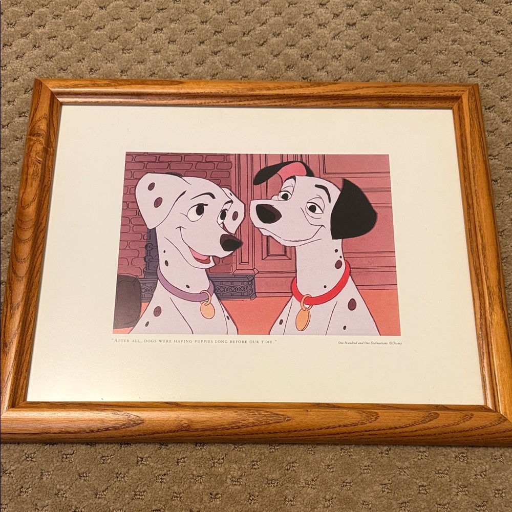 Vintage Framed Dalmatian Dog Art Print